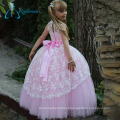 Lace Sashes Bow Beading vestidos coloridos menina para dama de honra